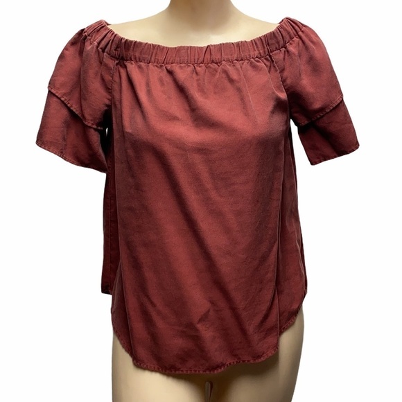 H&M tiered ruffle off the shoulder top size 8 - Picture 1 of 6